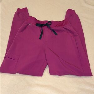 Figs High Waisted Zamora Jogger Scrub Pants Small Tall Magenta